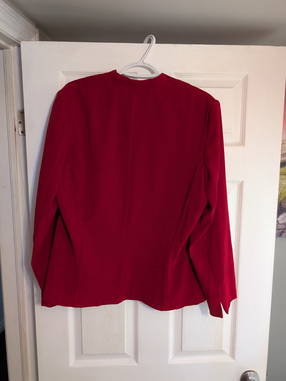 Studio I Raspberry Red Embroidered Open-Front Jacket - Picture 2 of 3
